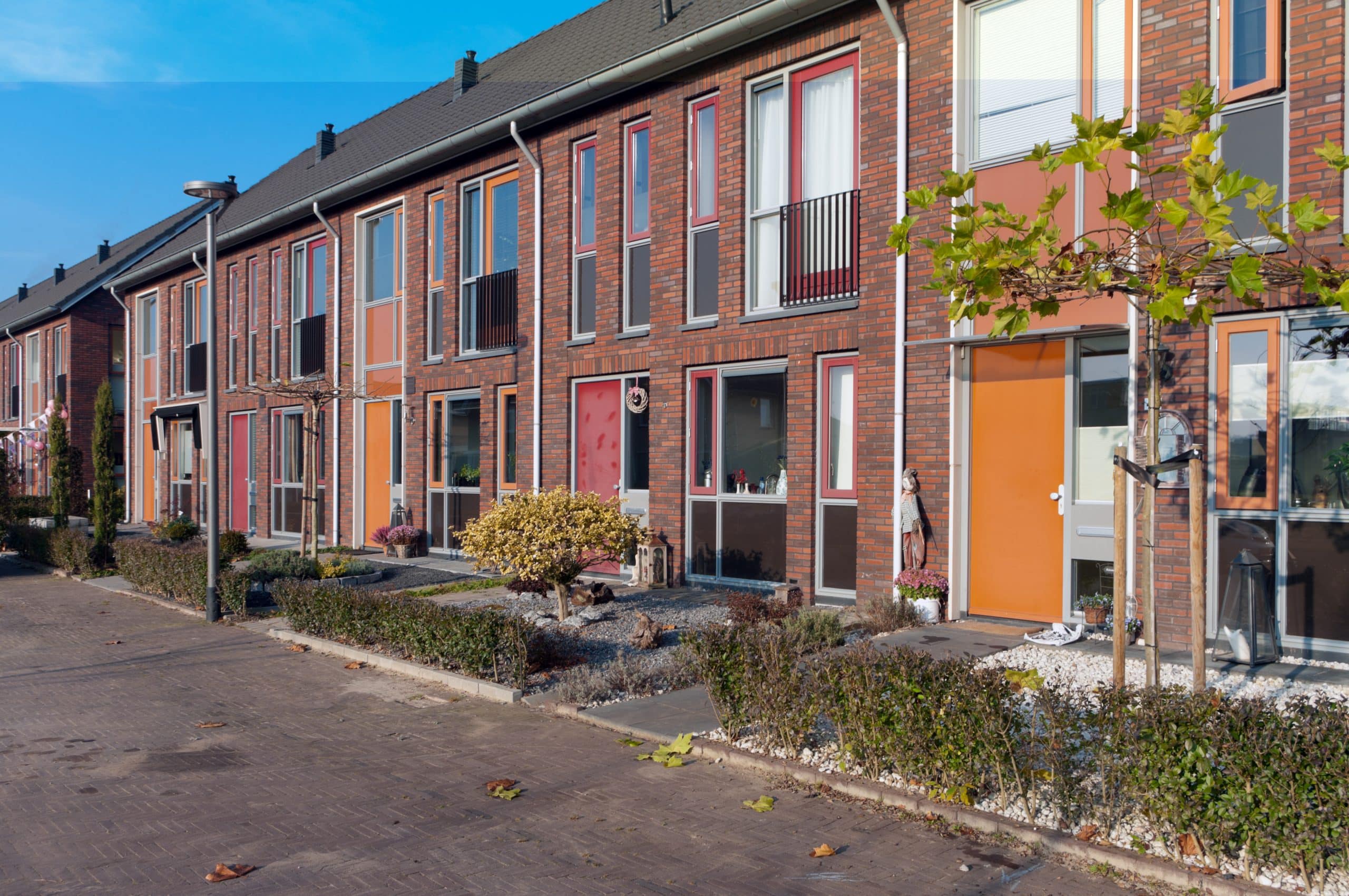 a row of new terraced houses in the Netherlands